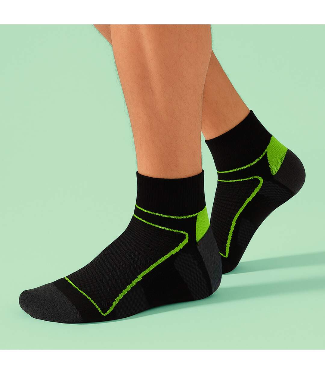 1 Pack High Vis Neon Low Cut Cycling Socks-3