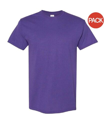 Lot de 5  t-shirts manches courtes hommes lilas Gildan