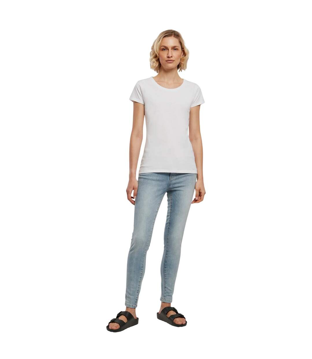 T-shirt Basique Pour Femmes/femmes Blanc Build Your Brand-1