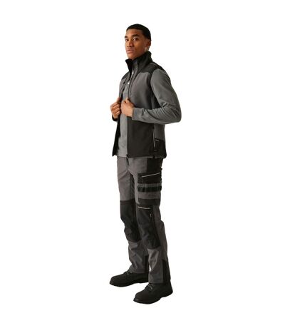 Mens 3 Layer Softshell Body Warmer Slate Grey Black Regatta Professional