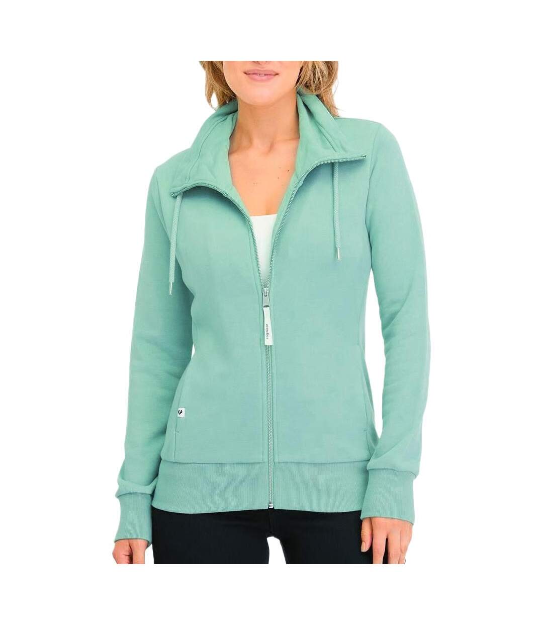 Sweat zippé vert femme ragwear ronette-1