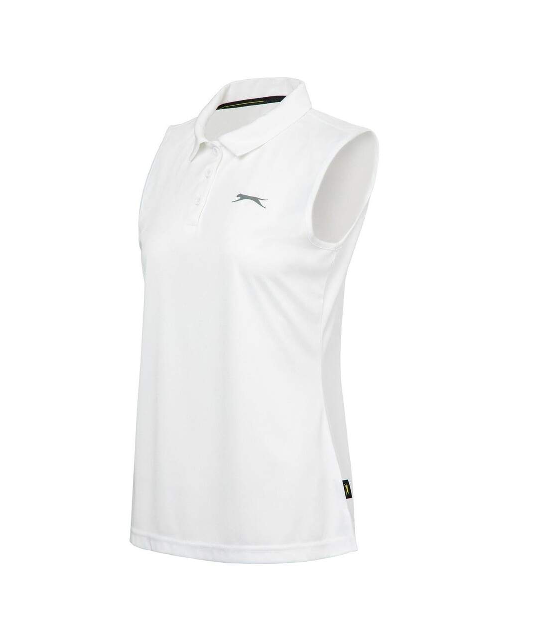 Womens/ladies Sleeveless Polo Shirt White Slazenger-3