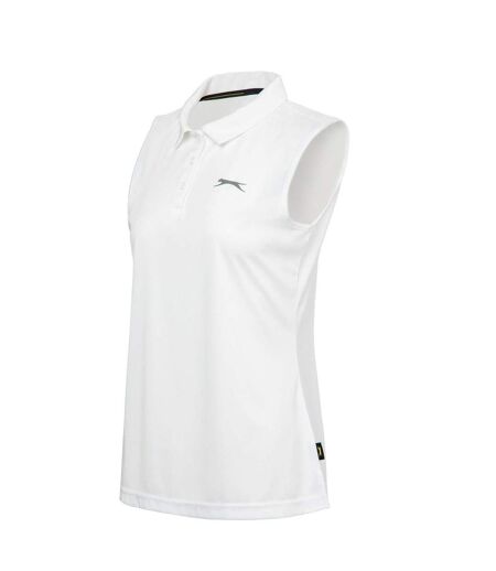 Womens/ladies Sleeveless Polo Shirt White Slazenger