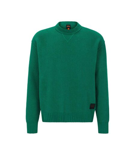 Unisex Adult Ribbed Regular Sweater Top Green Boss