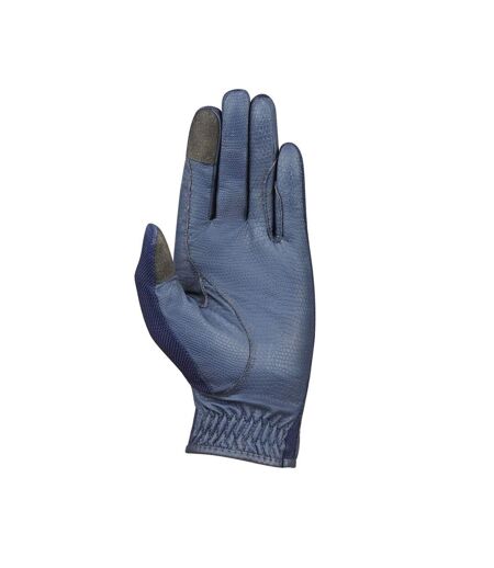 Mesh Palm Goat Leather Glitter Riding Gloves Navy Dublin