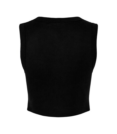 Bella + Canvas Womens/Ladies Muscle Micro-Rib Cropped Tank Top (Solid Black) - UTPC6931