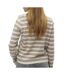 Pull rayure beige/écru femme vero moda fantastic button - l-2