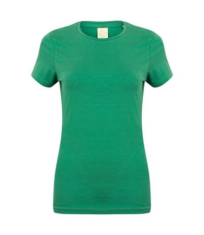 Skinni Fit Womens/Ladies Feel Good Stretch Short Sleeve T-Shirt (Green)