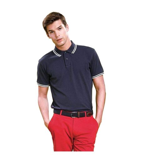 Polo homme bleu marine/blanc Asquith & Fox