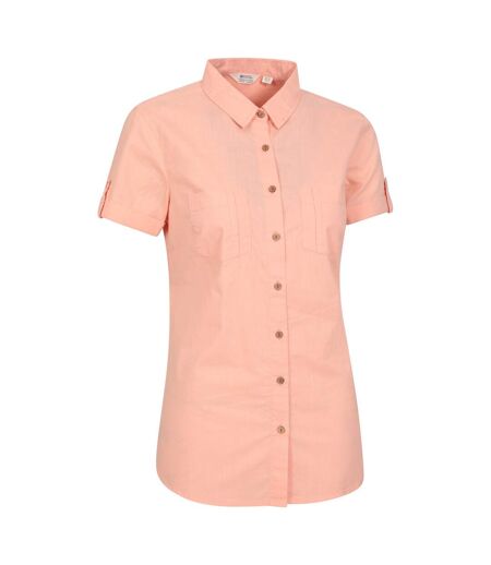 Womens/ladies Coconut Short-sleeved Shirt Coral Mountain Warehouse