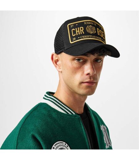 Casquette Trucker Li Plate Noir Jaune Or Christian Rose