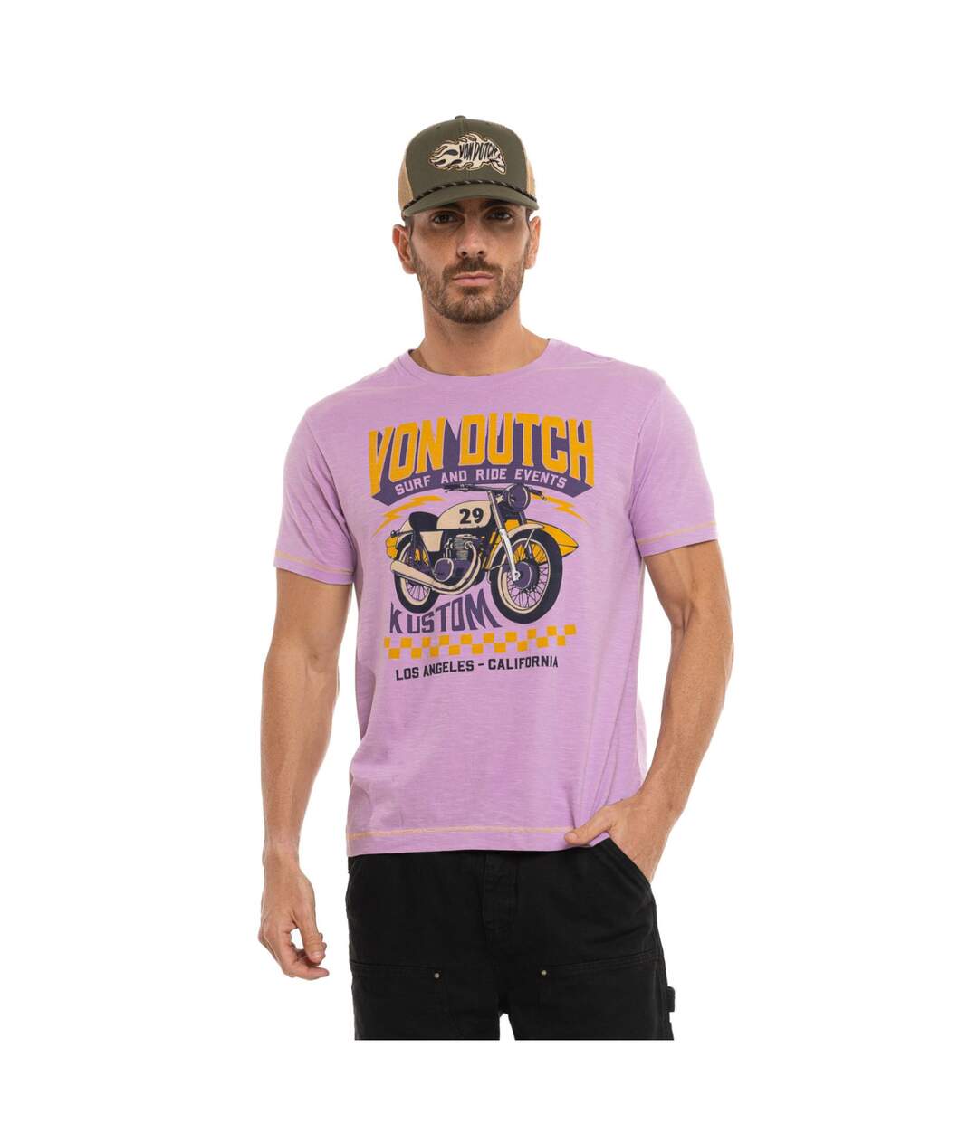 T-shirt homme regular fit col rond en Slub jersey Event Vondutch-1