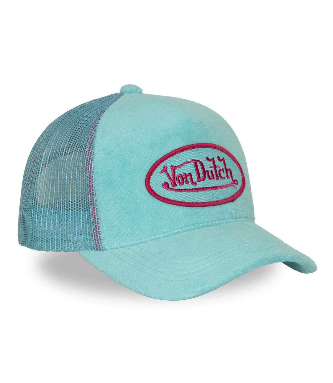 Casquette trucker en velours avec filet et badge Kylie Vondutch-4