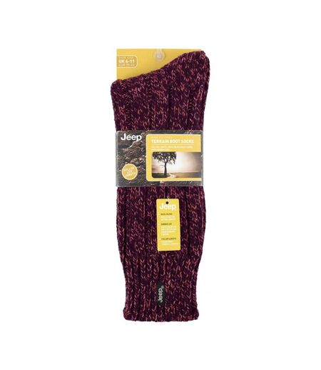 1 Pack Men's Ribbed Wool Hiking Socks | Knit Design Padded Boot Socks
