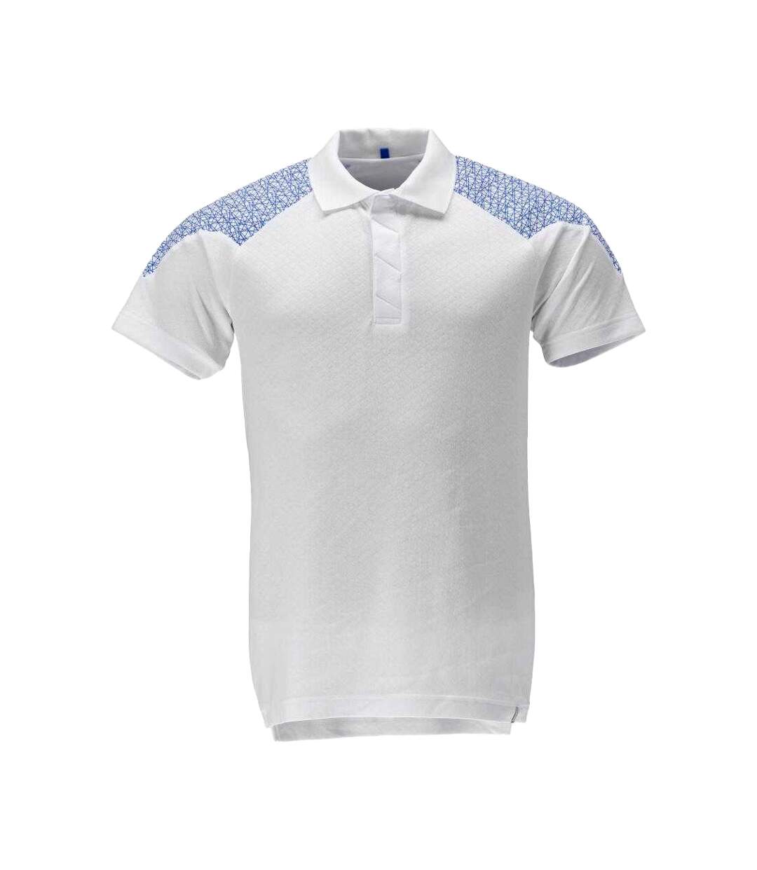 Unisex Adult Food & Care Polo Shirt White Azure Blue Mascot-1