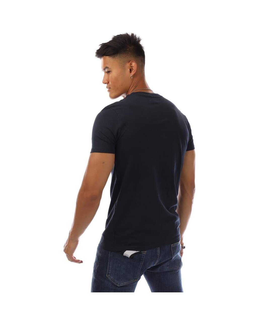 T-shirt Motif/style Logo Homme Bleu Marine Blanc Aquascutum-3