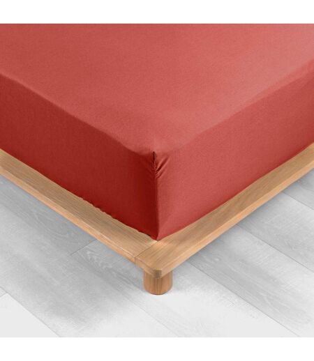 Drap Housse Percaline 90x190cm Terracotta