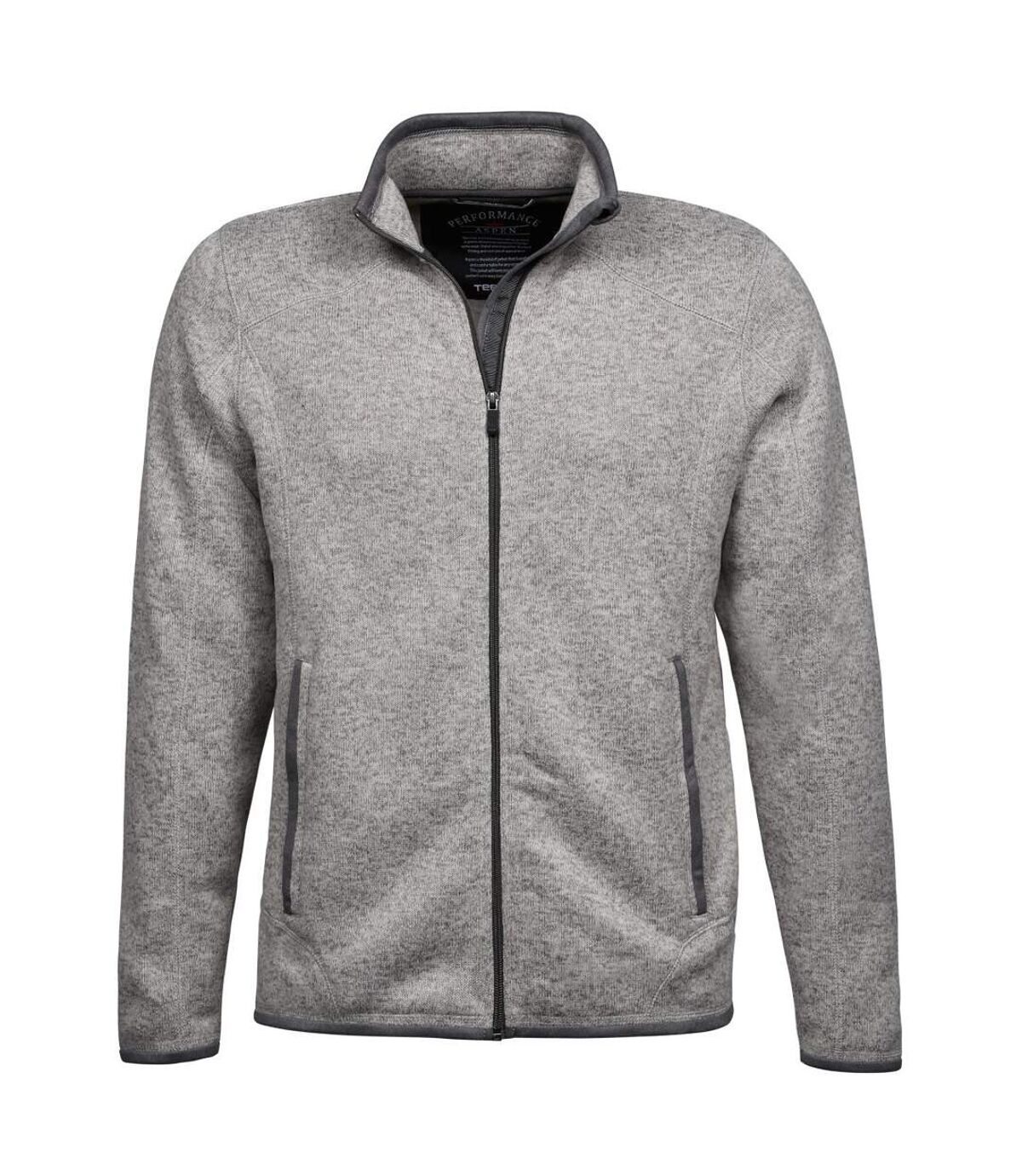 Tee Jays Mens Aspen Full Zip Jacket (Grey Melange)