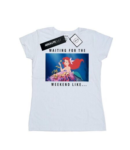 Disney Princess - T-shirt ARIEL WAITING FOR THE WEEKEND - Femme (Blanc) - UTBI37128