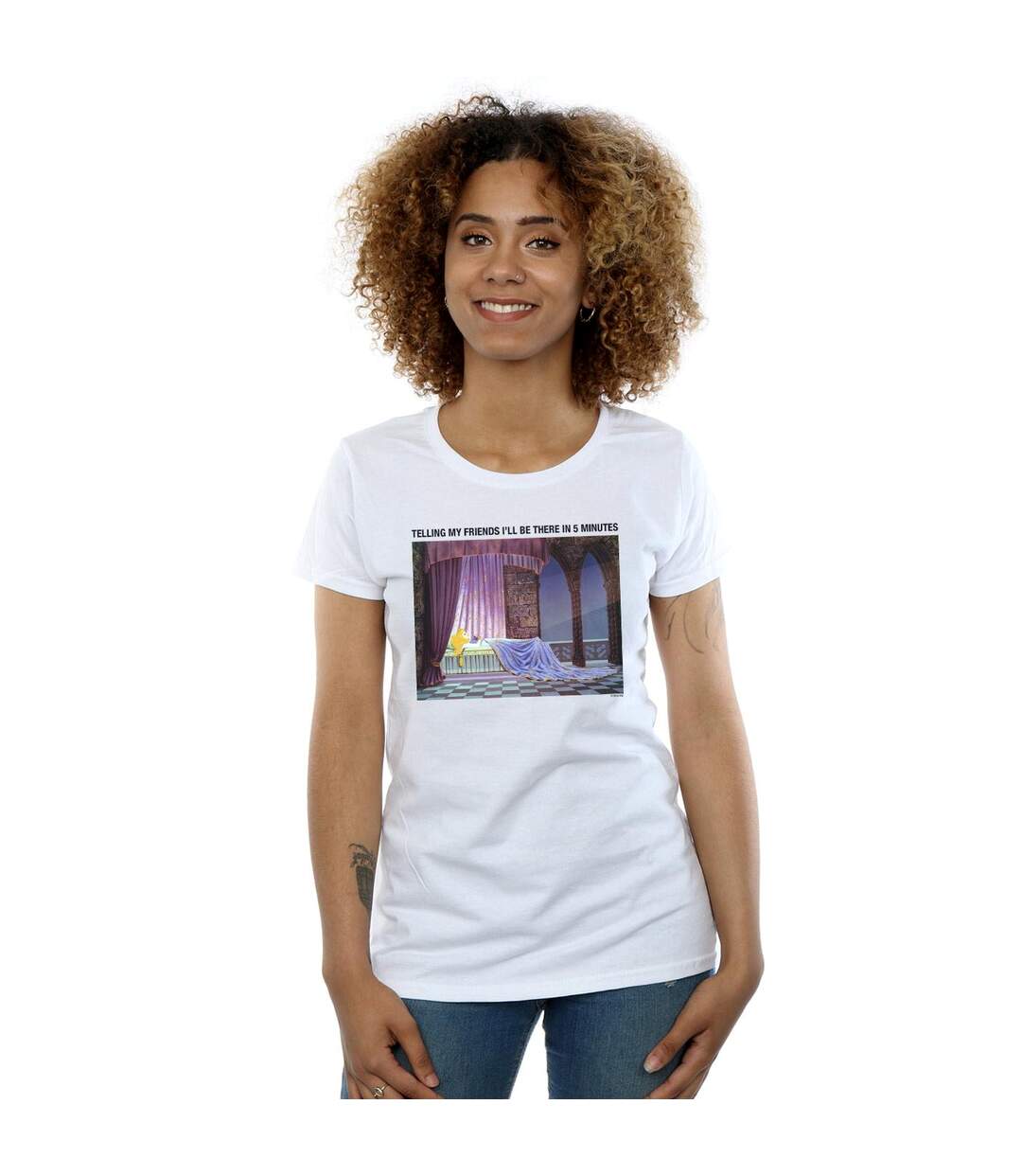 Disney - T-shirt SLEEPING BEAUTY I'LL BE THERE IN - Femme (Blanc) - UTBI15357-2