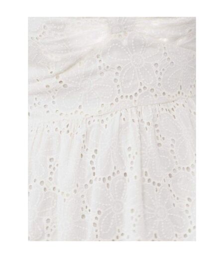 Robe Courte Manches Bouffantes Motif/style Nœud Femme Crème Lovedrobe
