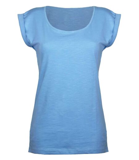 Tee-shirt MAYFLOWER DELHI3 sans manches : fraîcheur azur en coton flammé