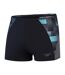 Mens Endurance+ Splice Geometric Shapes Swim Shorts Black Charcoal Marine Speedo-1