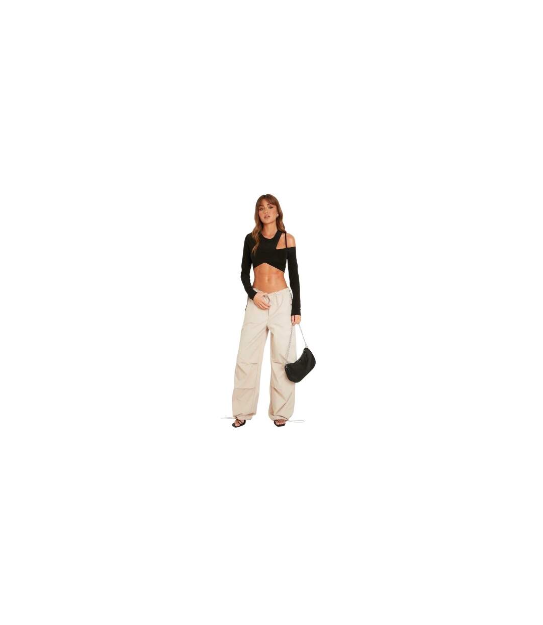 Pantalon À Poches Femme Beige Missy Empire-1