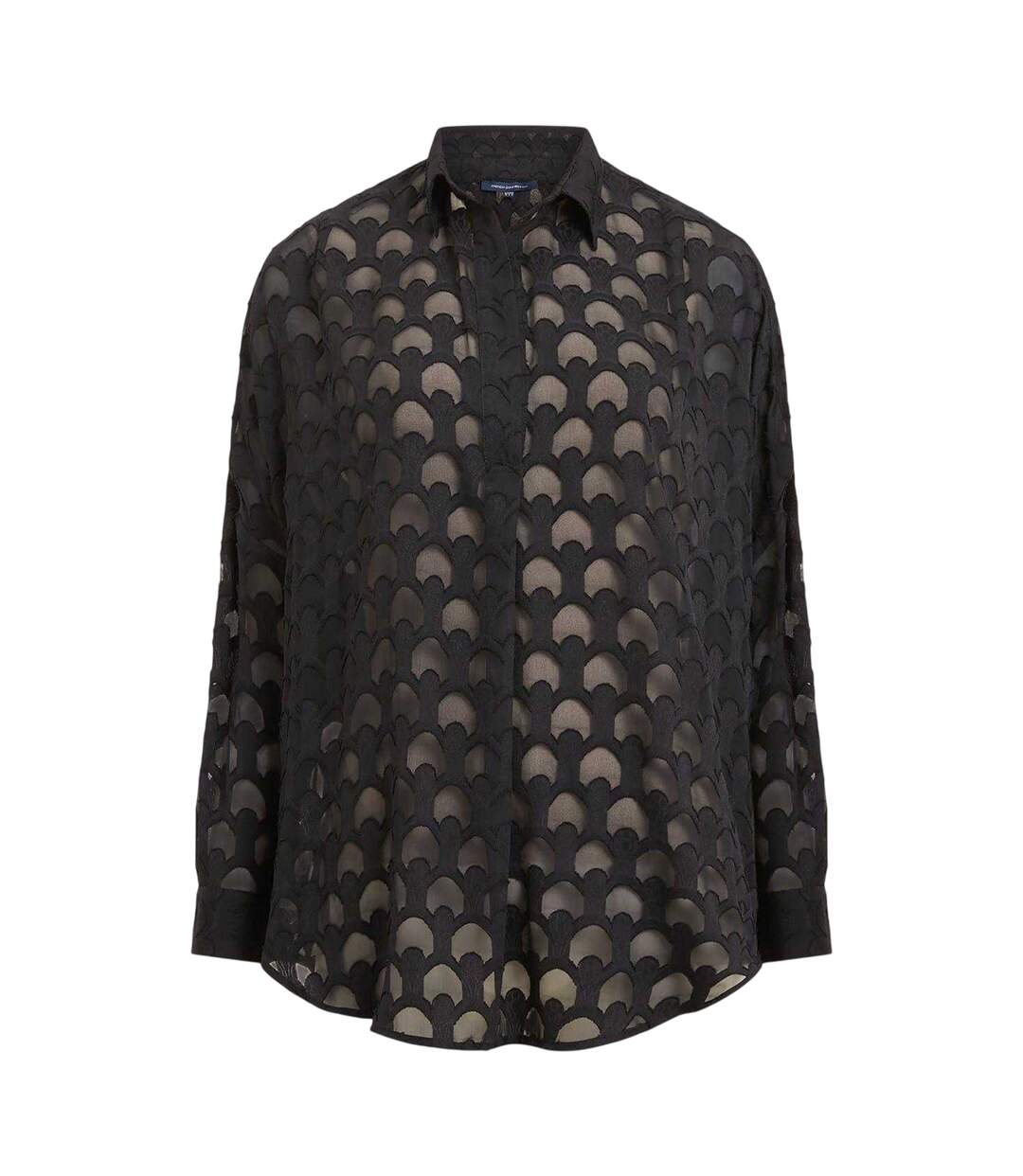 Chemise Manches Longues Motif/style En Relief Femme Noir French Connection-2