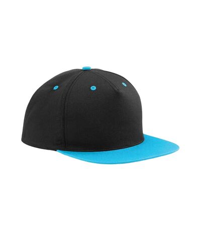 Beechfield Contrast 5 Panel Snapback Cap (Black/Surf Blue) - UTPC6564