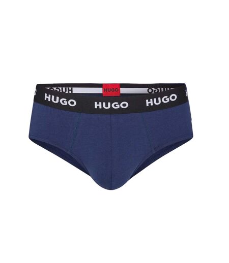 Pack Of 3  Mens Flat Locked Seams Briefs  Navy Hugo