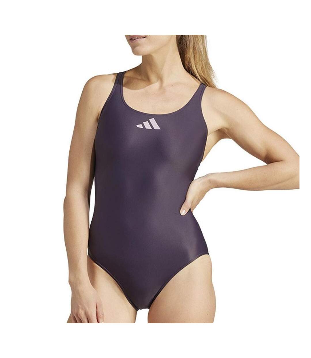 Maillot de bain violet femme adidas 3 bars-1