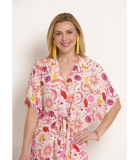 Robe courte col V liens à la taille