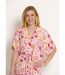 Robe courte col V liens à la taille-3
