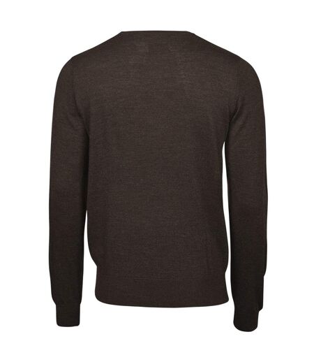 Mens Merino Blend Crew Neck Sweatshirt Mocha Tee Jays