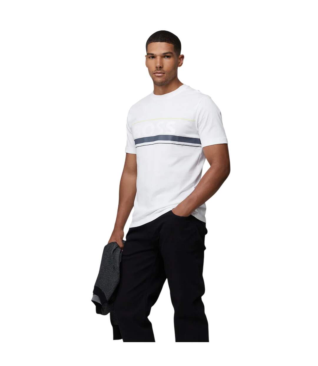 T-shirt Iconic Zone Homme Blanc Boss-4