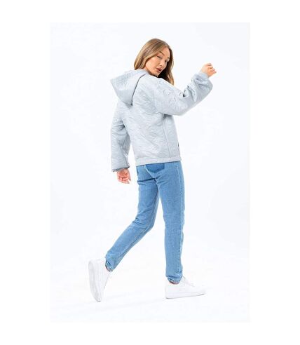 Hype Womens/Ladies Quilted Draped Sleeve Pullover Hoodie (Gray) - UTHY5369