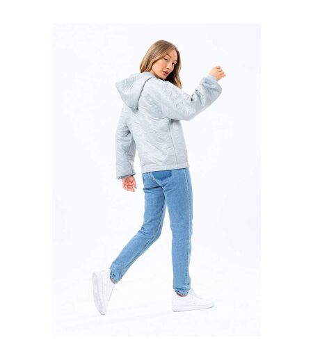 Hype Womens/Ladies Quilted Draped Sleeve Pullover Hoodie (Gray) - UTHY5369