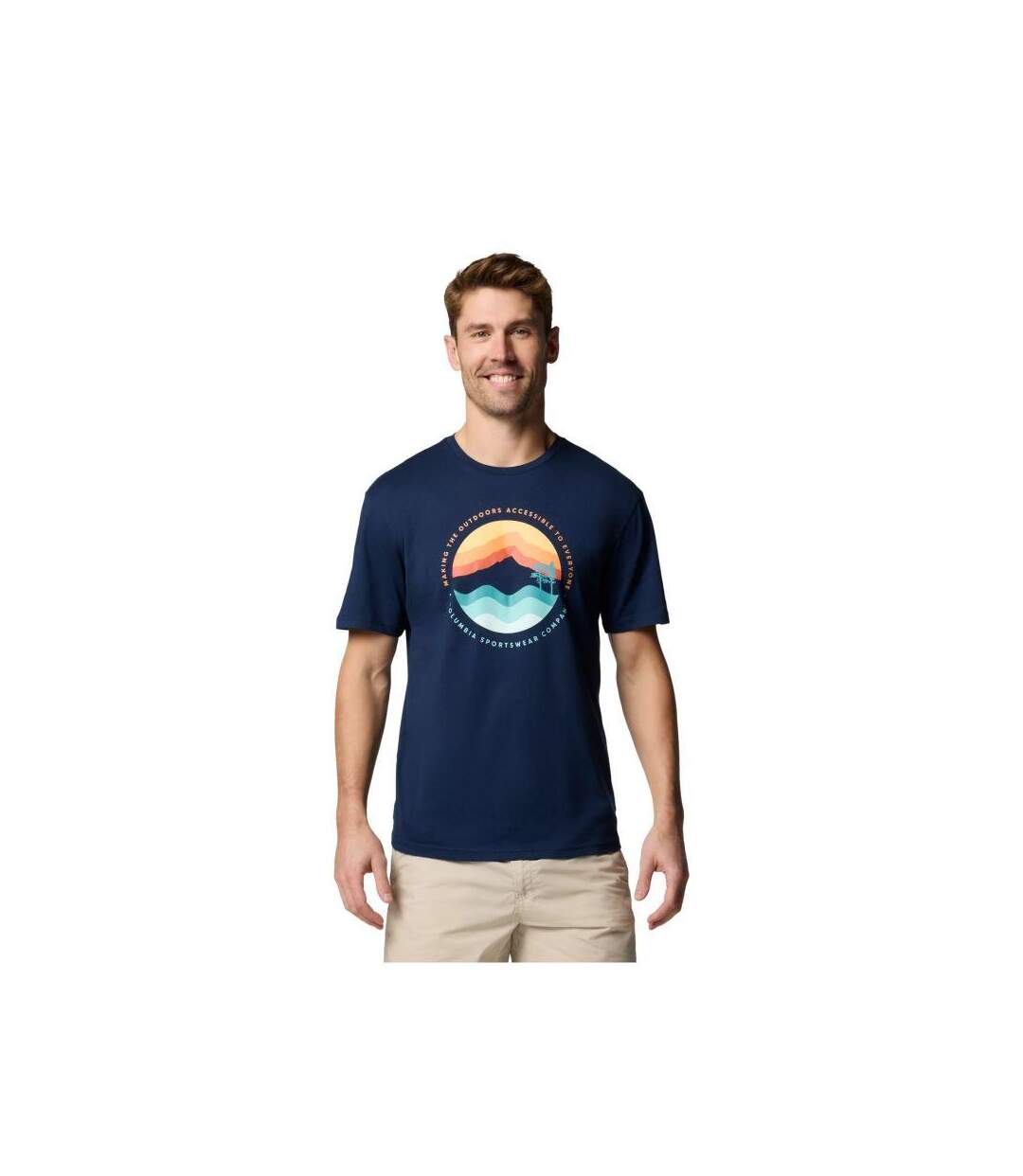 T-shirt Motif/style Graphique Path Lake Homme Bleu Marine Columbia-1