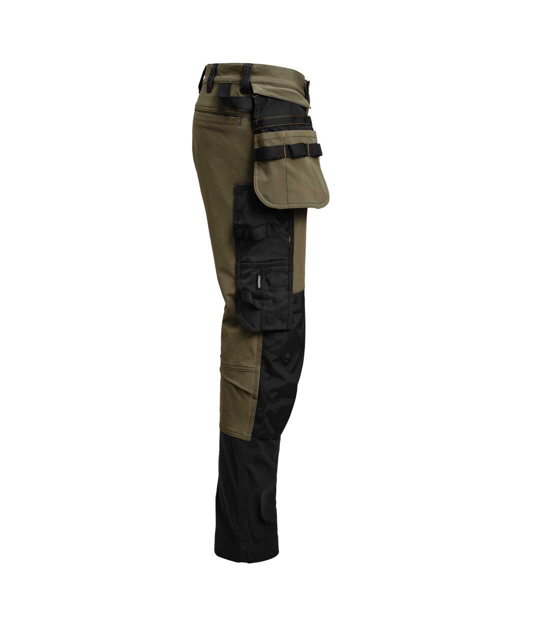 Womens/ladies Craftsman Stretch Trousers Olive Green Black Jobman-3