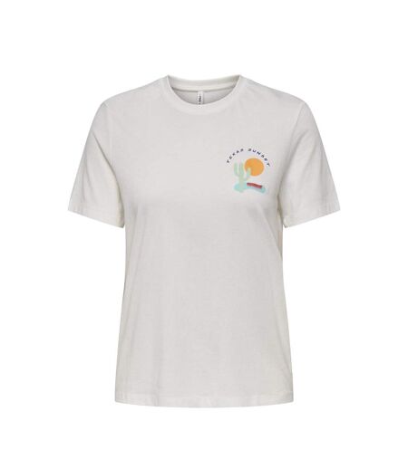 T-shirt Blanc Femme Only Rosemary - L