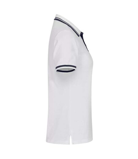 Womens/ladies Astoria Polo Shirt White Clique