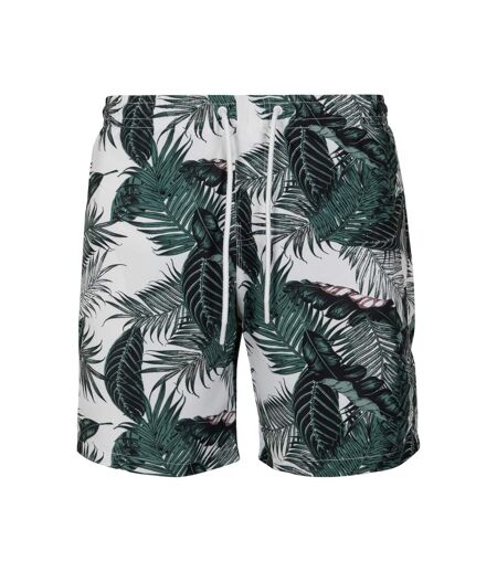 Short De Bain Motif/style Feuille De Palmier Homme Vert Noir Blanc Urban Classics