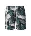 Short De Bain Motif/style Feuille De Palmier Homme Vert Noir Blanc Urban Classics-1