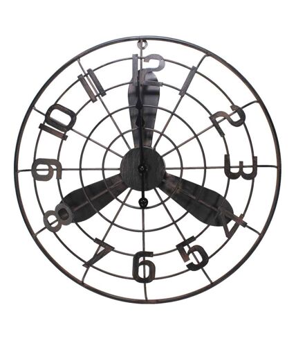 Horloge hélice ronde en métal 50 cm