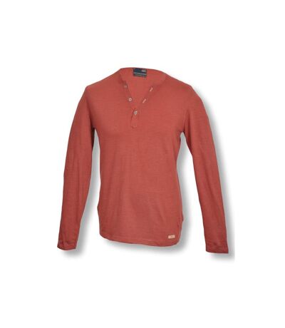 Tee shirt manches longues homme col V - Couleur rouge