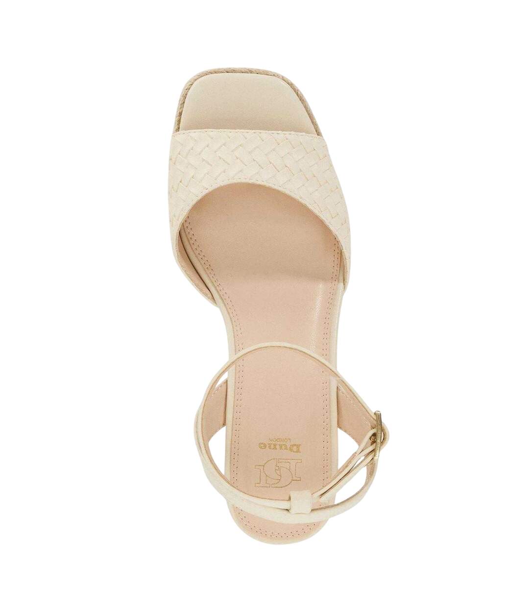 Womens/ladies Kerries Espadrille High Heel Wedge Sandals Off White Dune London-3