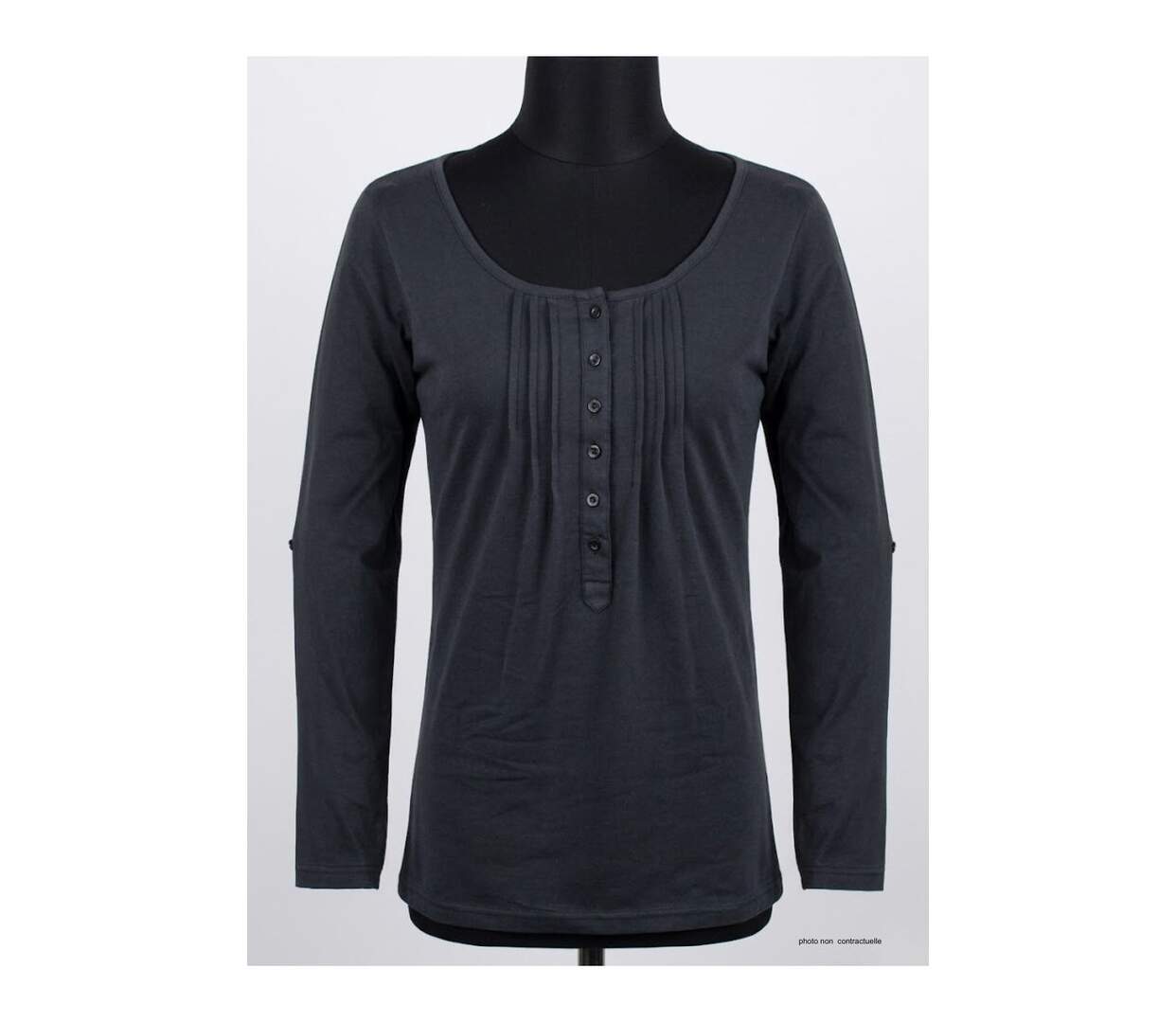 Tee-shirt MAYFLOWER NANNY3 noir à manches modulables : l'élégance du stretch-3