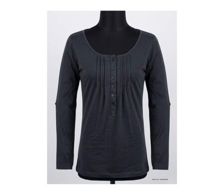 Tee-shirt MAYFLOWER NANNY3 noir à manches modulables : l'élégance du stretch