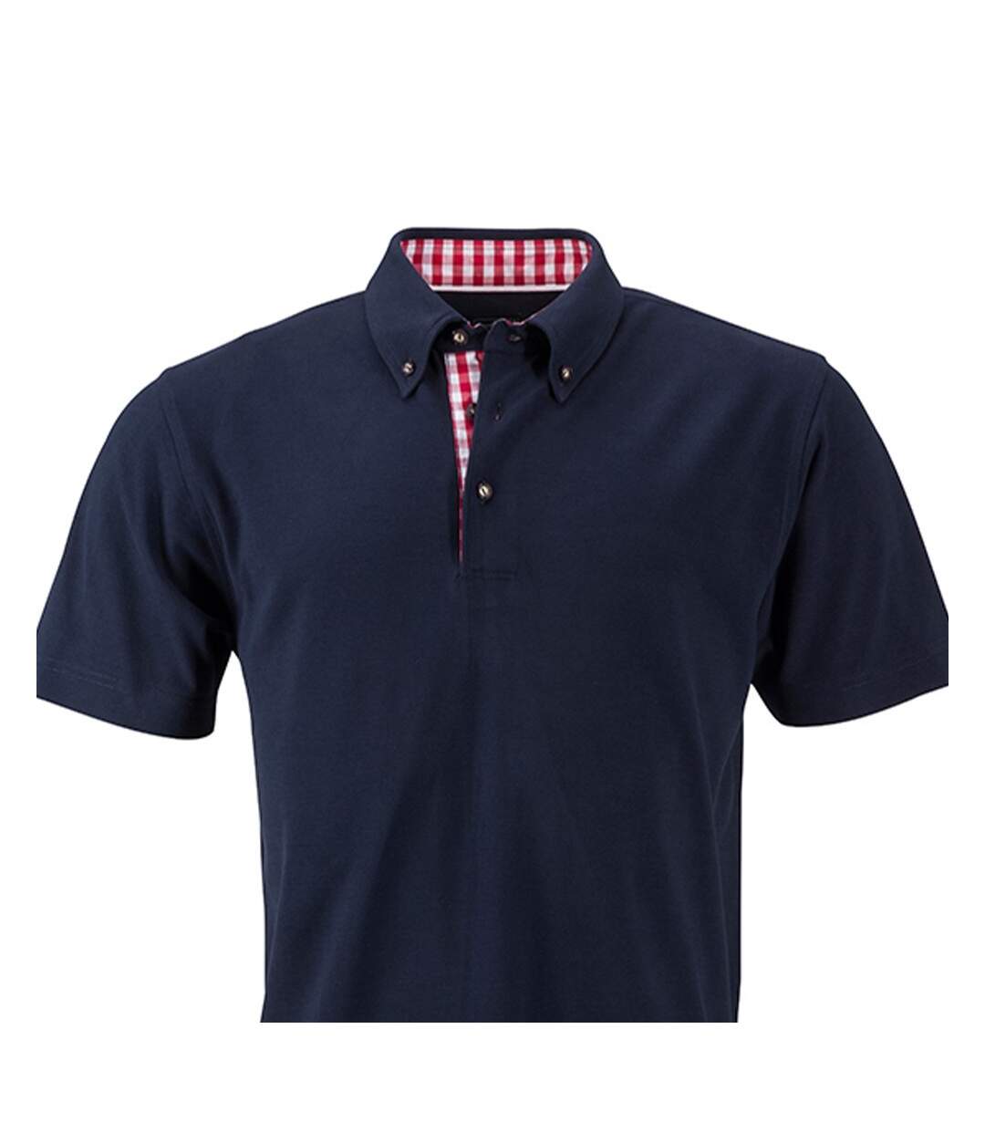 Polo Traditional Homme Bleu Marine Rouge Blanc James And Nicholson-2